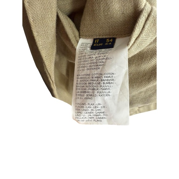 Piombo Blazer Mens 54 IT Beige Cotton Linen Two Button Sport‎ Coat Lightweight - Picture 8 of 9